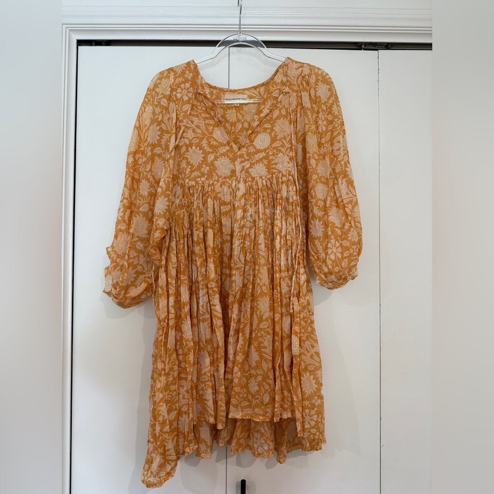 Daughters of India Orange Floral Dress